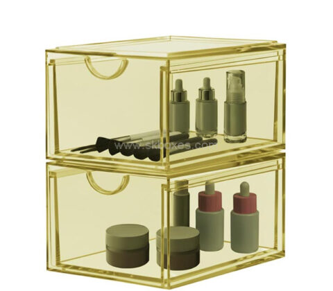 Custom acrylic stackable drawers cosmetic organizer