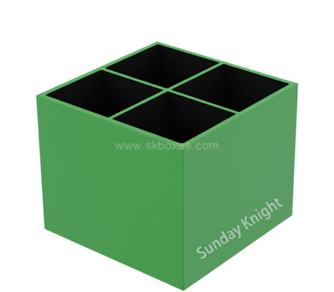 Custom acrylic 4 dividers desktop storage box