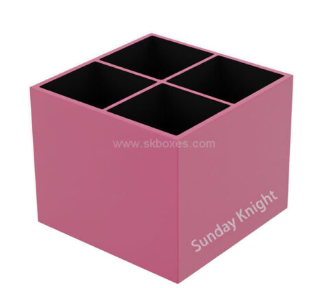 Custom acrylic 4 dividers stationery storage box