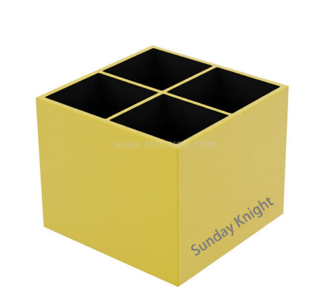 Custom acrylic 4 dividers office accessories storage box