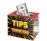 Custom acrylic bartender tip collection box BDB-407 Custom acrylic bartender tip collection box