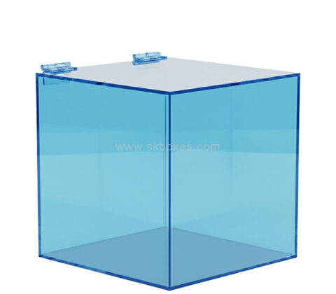 Custom acrylic suqare collectibles box with lid