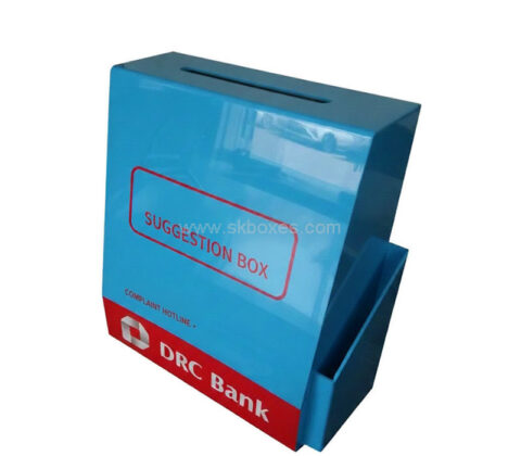 Custom acrylic trapezoidal suggestions box