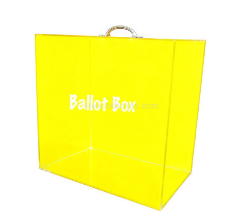 Custom acrylic ballot box with metal handle