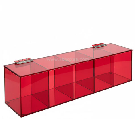 Custom acrylic 5 dividers candy display box