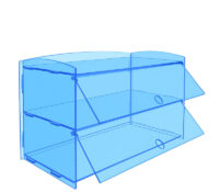 Custom acrylic 2 tiers bread display box