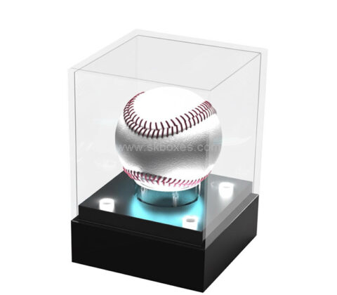 Custom acrylic illuminated baseball display box