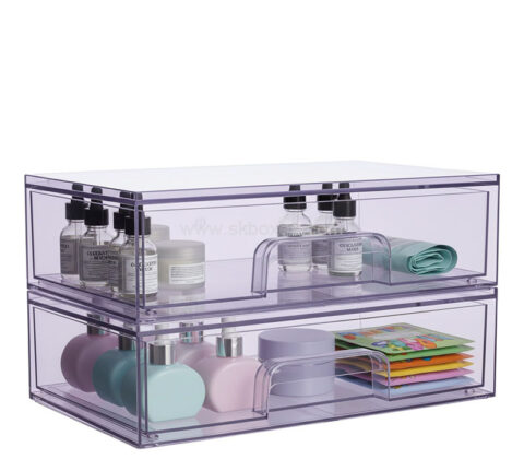 Custom acrylic stackable beauty supplies drawers boxes