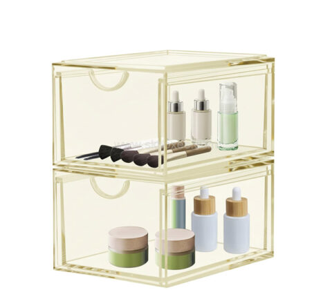 Custom acrylic stackable cosmetic organizer drawers