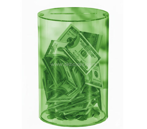 Custom acrylic round money collection box