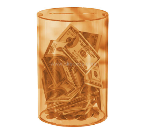Custom acrylic round charity box