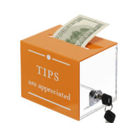 Custom acrylic tip cash box for musicians BDB-418 Custom acrylic tip cash box for musicians