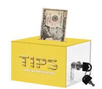 Custom acrylic tip cash box for restaurant BDB-419 Custom acrylic tip cash box for restaurant