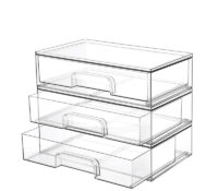 Custom acrylic 3 tiers skincare drawers box BDC-2498 Custom acrylic 3 tiers skincare drawers box