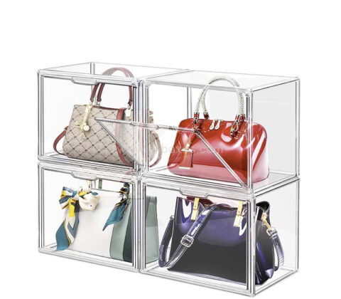 Custom acrylic drawers box for handbags
