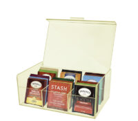 Custom acrylic 6 sections teabags box with lid BFD-469 Custom acrylic 6 sections teabags box with lid