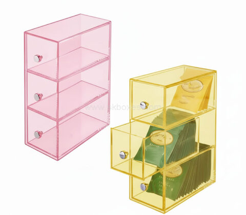 Custom acrylic 3 layer teabags drawers box