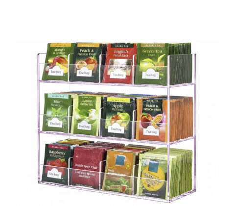 Custom acrylic countertop multi pockets tea bag holders