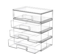 Custom acrylic stackable makeup storage drawers BMB-336 Custom acrylic stackable makeup storage drawers