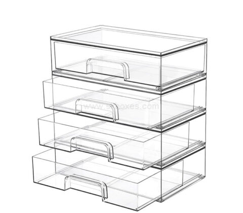 Custom acrylic stackable makeup storage drawers
