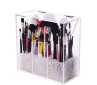 Custom acrylic makeup brushes organizer box with lid BSC-242 Custom acrylic makeup brushes organizer box with lid