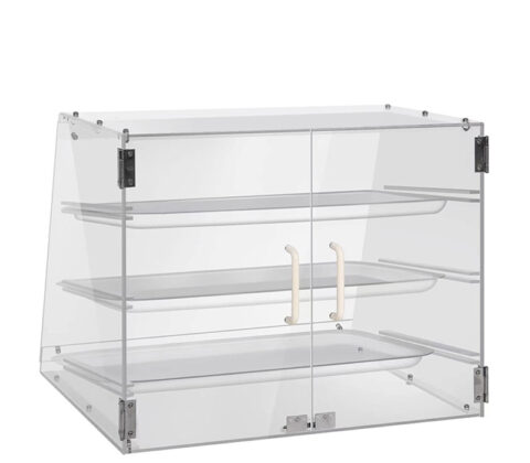 Custom acrylic shop 3 tiers bread display case