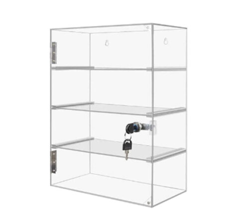 Custom acrylic wall 4 tiers display case