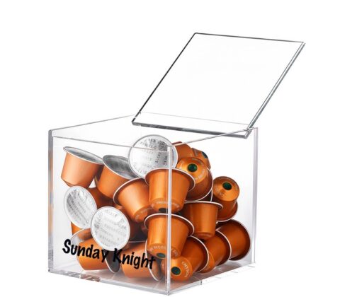 Custom acrylic coffee pod box with lid