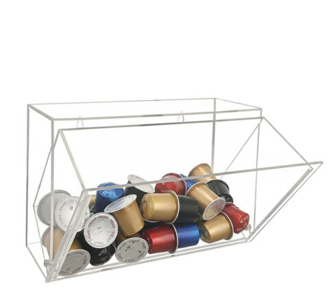 Custom acrylic wall coffee pod drawer box