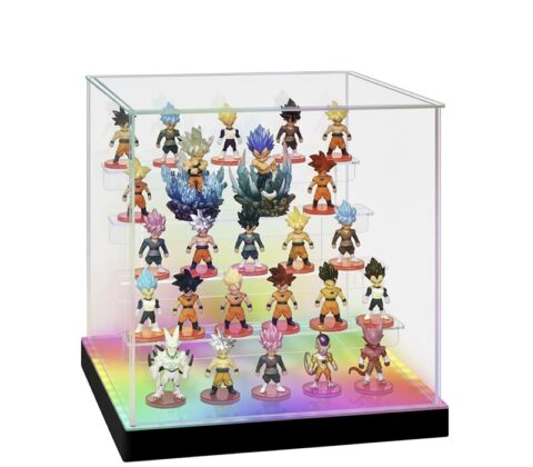 Custom acrylic 5 tiers collectibles LED display box