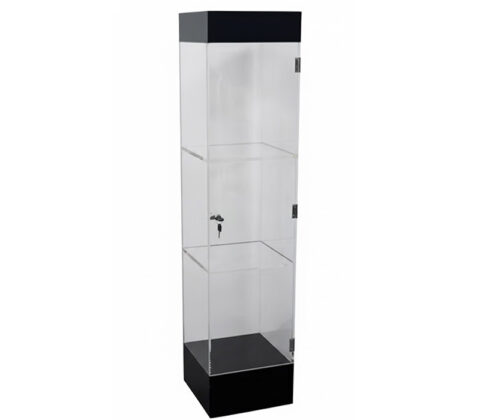 Custom acrylic 3 tiers lockable LED display cabinet
