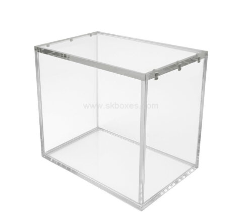 Custom acrylic shoe display case with magnetic lid