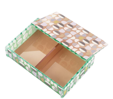 Custom acrylic 2 section storage box with printing