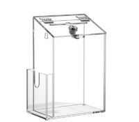 Custom acrylic wall ballot box with flyer holder BBS-900 Custom acrylic wall ballot box with flyer holder