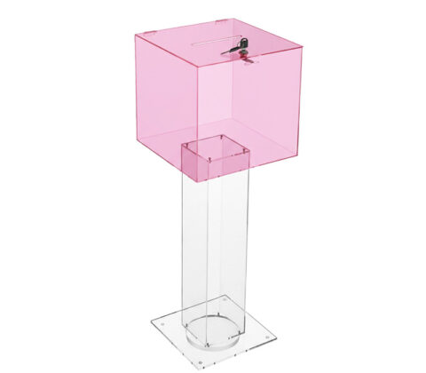 Custom acrylic floor standing election box