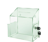 Custom acrylic wall election box with flyer holder BBS-903 Custom acrylic wall election box with flyer holder