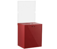 Custom acrylic donation box with sign holder BDB-422 Custom acrylic donation box with sign holder