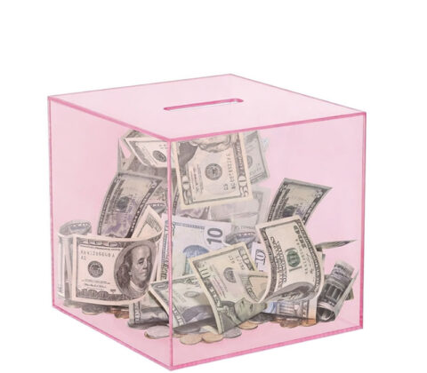 Custom acrylic piggy bank money saving box