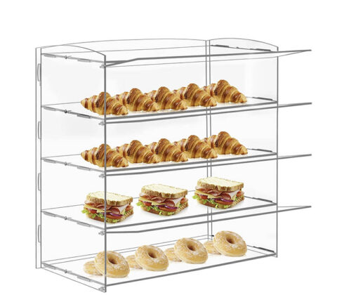 Custom acrylic 4 layers bakery pastry display case