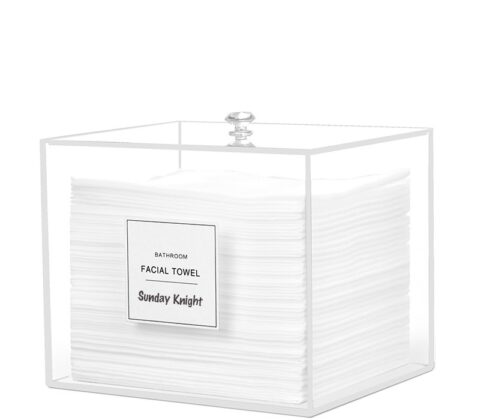 Custom acrylic face towelettes storage box