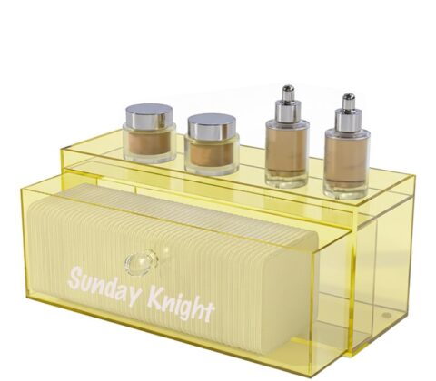Custom acrylic pad storage drawer for skin club