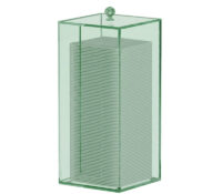 Custom acrylic cotton pad dispenser with lid BMB-343 Custom acrylic cotton pad dispenser with lid