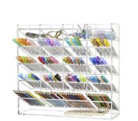 Custom acrylic desktop multi-section stationery organizer BSC-254 Custom acrylic desktop multi-section stationery organizer