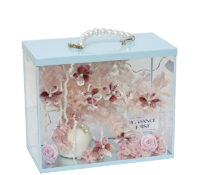 Custom acrylic dry flower gift box with handle BSC-257 Custom acrylic dry flower gift box with handle