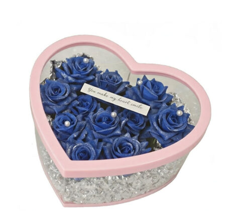 Custom acrylic heart rose flower gift box