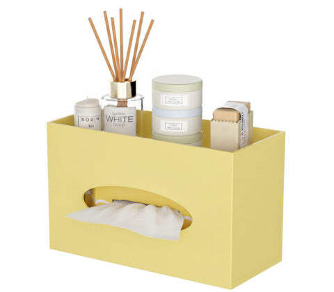 Custom acrylic tissue box with storage holder