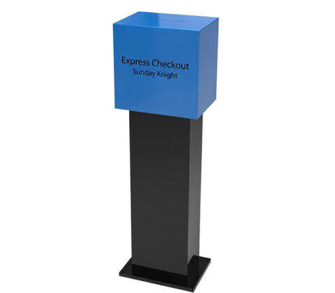 Custom plexiglass express checkout card collection box