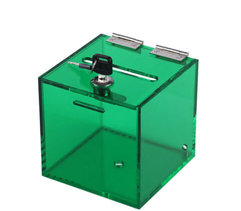 Custom acrylic lockable coin collection box