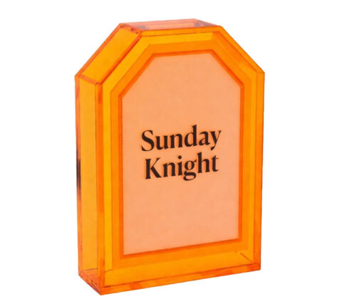 Custom acrylic arch shaped charity box