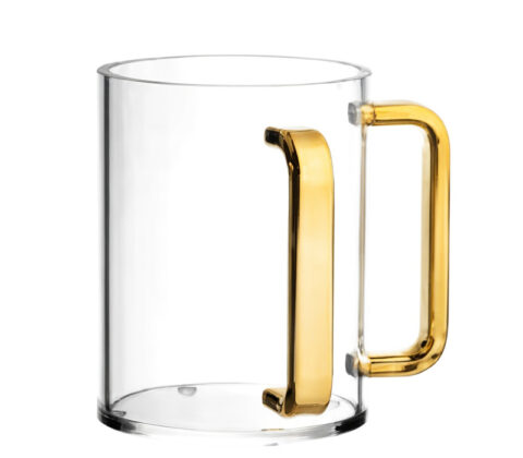 Custom acrylic hand washing cup with metal handles